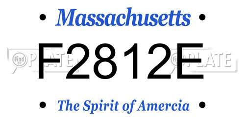 F2812E Massachusetts License Plate