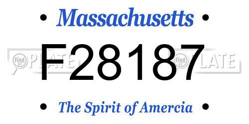 F28187 Massachusetts License Plate