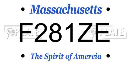 F281ZE Massachusetts License Plate