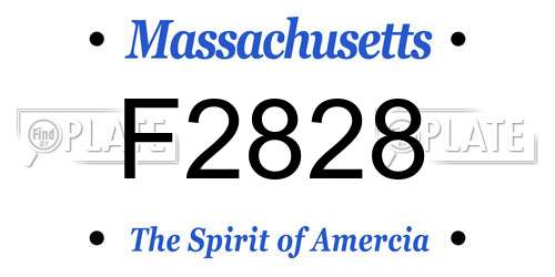 F2828 Massachusetts License Plate