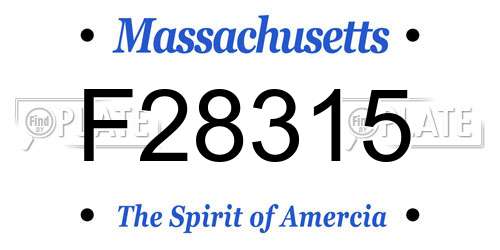 F28315 Massachusetts License Plate