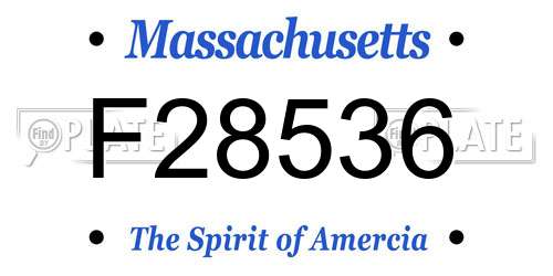 F28536 Massachusetts License Plate