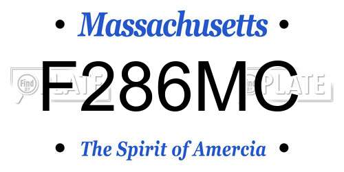 F286MC Massachusetts License Plate