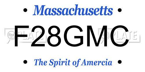 F28GMC Massachusetts License Plate