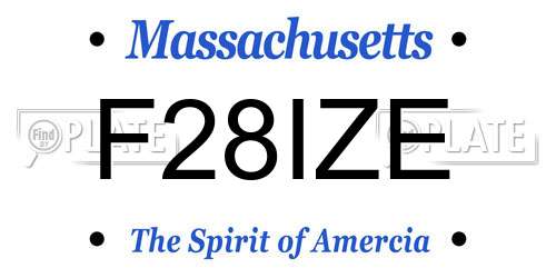 F28IZE Massachusetts License Plate