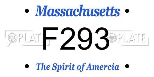 F293 Massachusetts License Plate