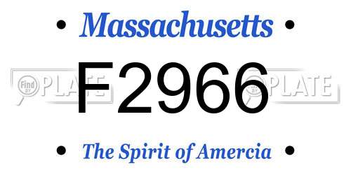 F2966 Massachusetts License Plate