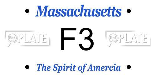 F3 Massachusetts License Plate