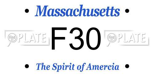 F30 Massachusetts License Plate