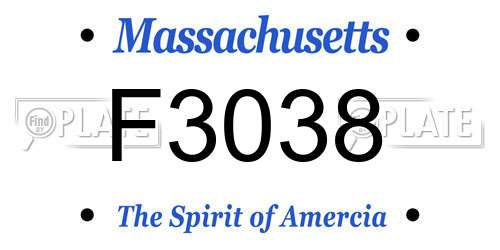 F3038 Massachusetts License Plate