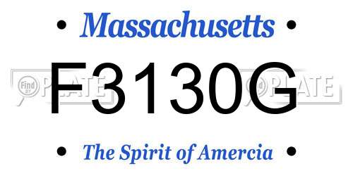 F3130G Massachusetts License Plate