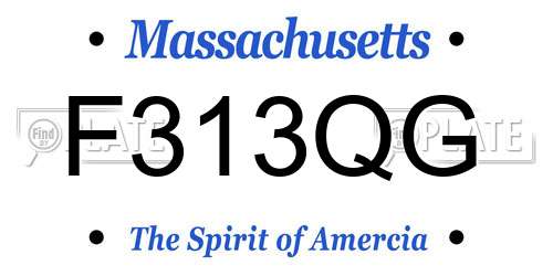 F313QG Massachusetts License Plate