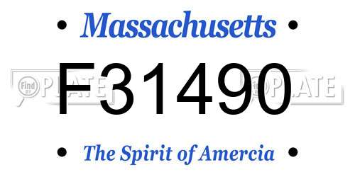 F31490 Massachusetts License Plate
