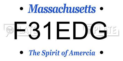 F31EDG Massachusetts License Plate