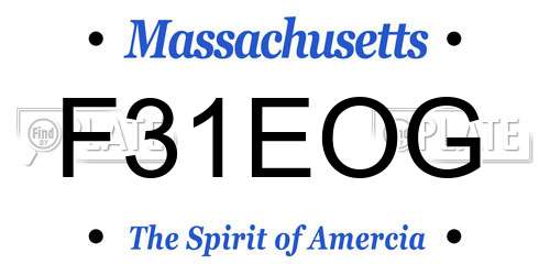 F31EOG Massachusetts License Plate