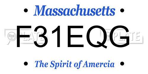 F31EQG Massachusetts License Plate