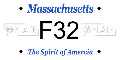 F32 Massachusetts License Plate