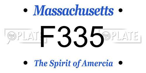 F335 Massachusetts License Plate