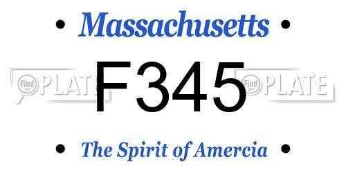 F345 Massachusetts License Plate