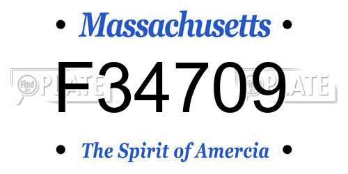 F34709 Massachusetts License Plate