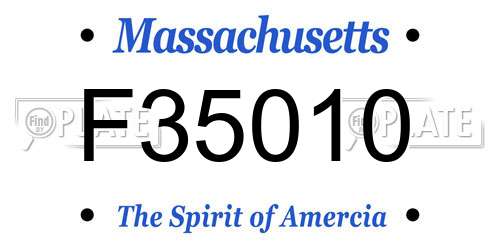 F35010 Massachusetts License Plate
