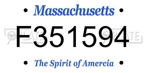 F351594 Massachusetts License Plate