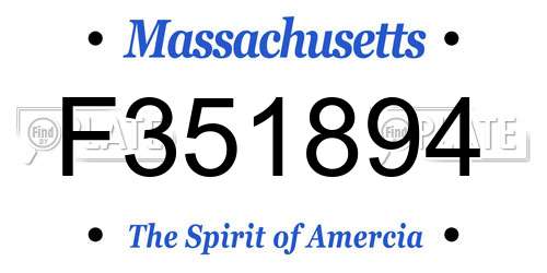 F351894 Massachusetts License Plate