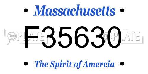 F35630 Massachusetts License Plate