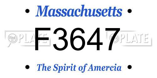 F3647 Massachusetts License Plate