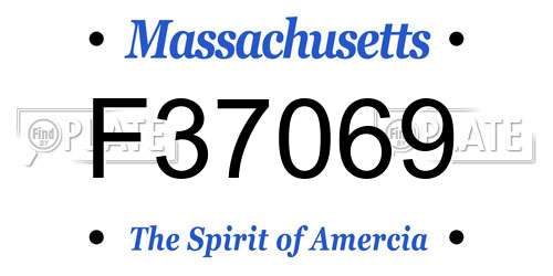 F37069 Massachusetts License Plate