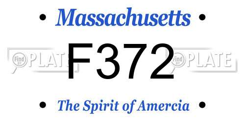 F372 Massachusetts License Plate