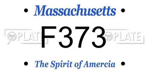 F373 Massachusetts License Plate