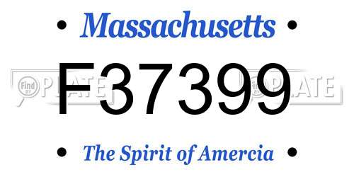 F37399 Massachusetts License Plate