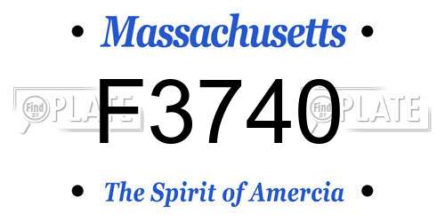 F3740 Massachusetts License Plate