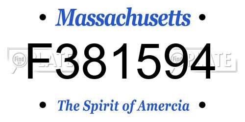 F381594 Massachusetts License Plate