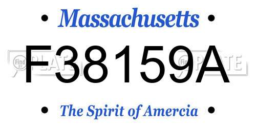 F38159A Massachusetts License Plate
