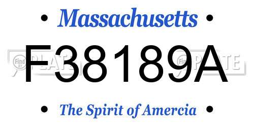 F38189A Massachusetts License Plate