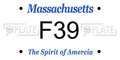 F39 Massachusetts License Plate