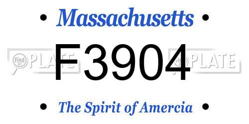 F3904 Massachusetts License Plate