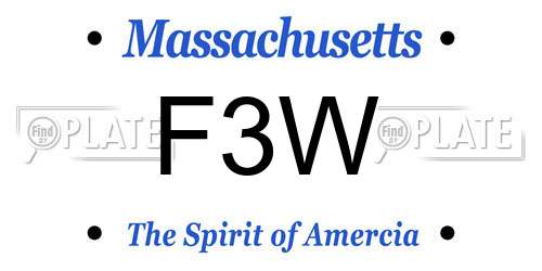 F3W Massachusetts License Plate