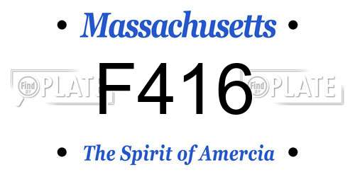 F416 Massachusetts License Plate