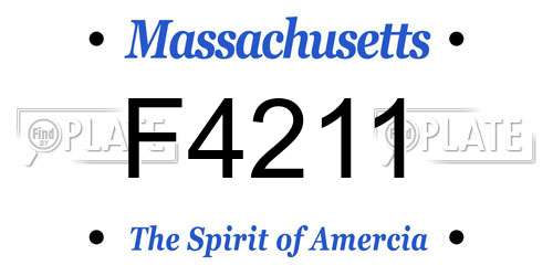 F4211 Massachusetts License Plate