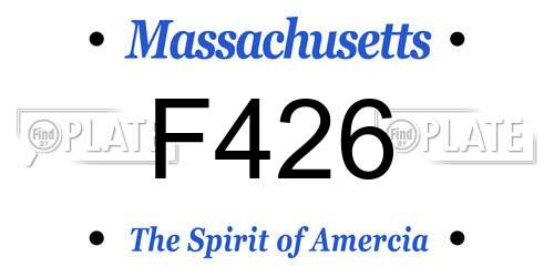F426 Massachusetts License Plate