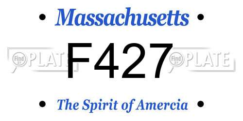 F427 Massachusetts License Plate