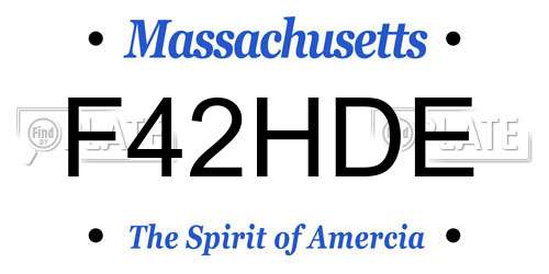 F42HDE Massachusetts License Plate