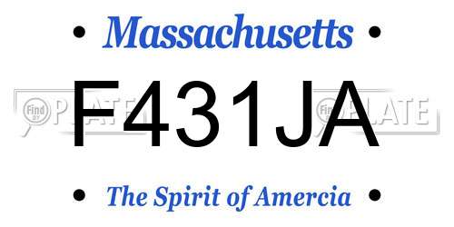 F431JA Massachusetts License Plate