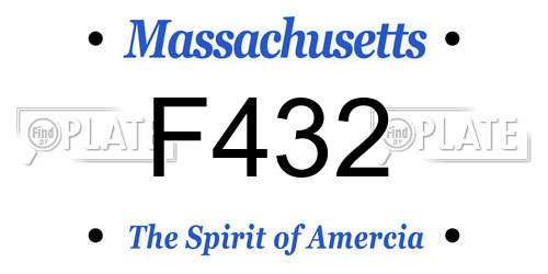 F432 Massachusetts License Plate