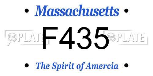 F435 Massachusetts License Plate