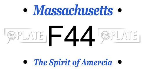 F44 Massachusetts License Plate