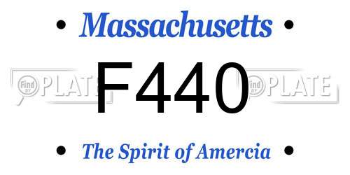 F440 Massachusetts License Plate